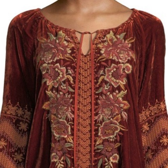 Johnny Was “Elim” heavily embroidered velvet peasant blouse NWT (oversized) - Picture 7 of 12
